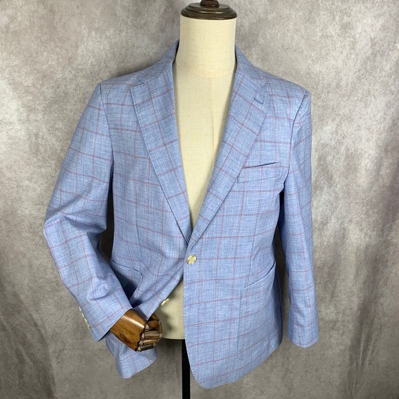 Tailorbyrd Blazer Jacket Men 42R Windowpane Sport Coat Floral Lined NEW - Picture 3 of 16